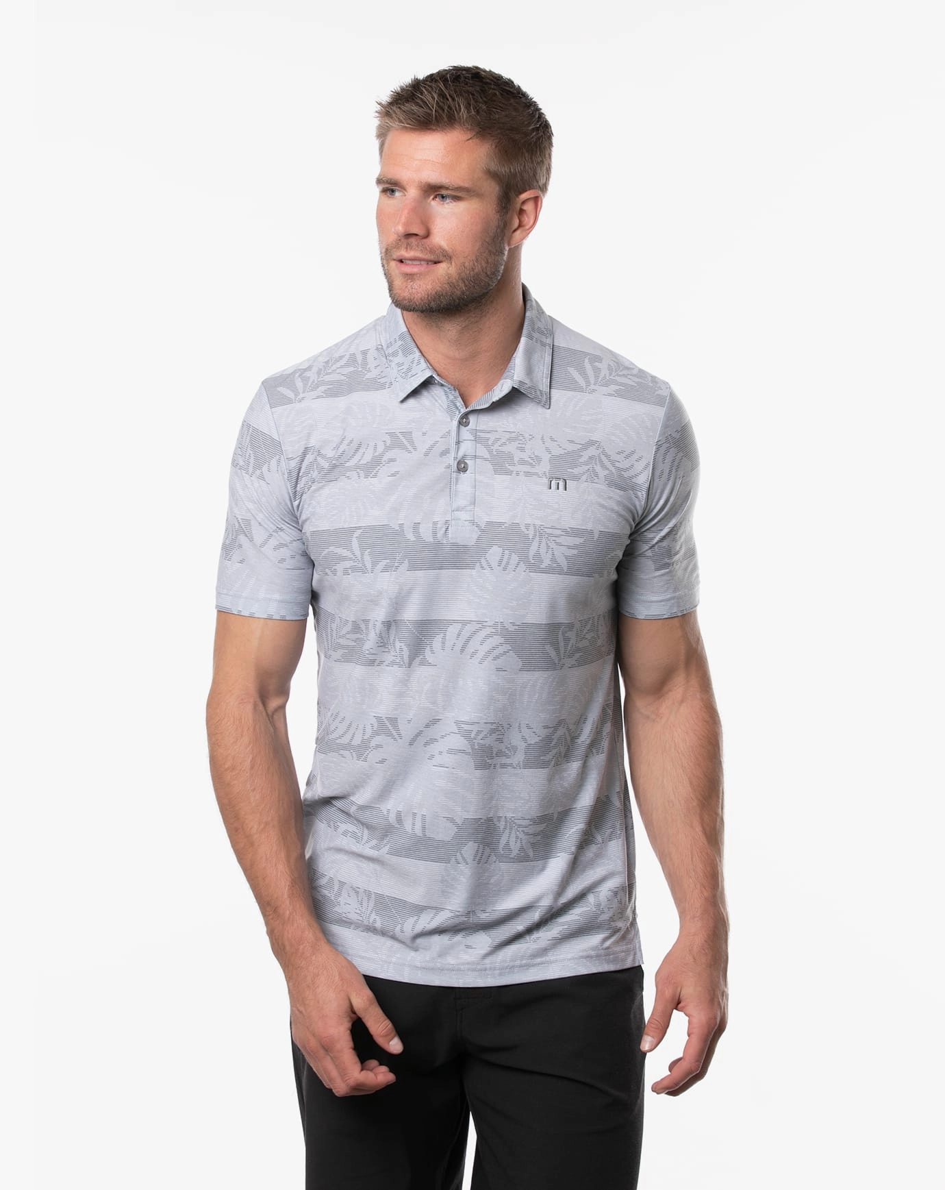 TRAVIS MATHEW MENS BREKKIE POLO - HEATHER LIGHT GREY Travis Mathew Men's Golf Apparel