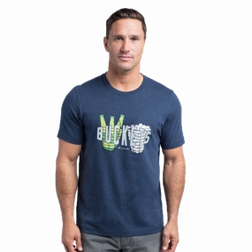 TRAVIS MATHEW MENS BUCKETS T-SHIRT - HEATHER BLUE NIGHTS Travis Mathew men's golf apparel