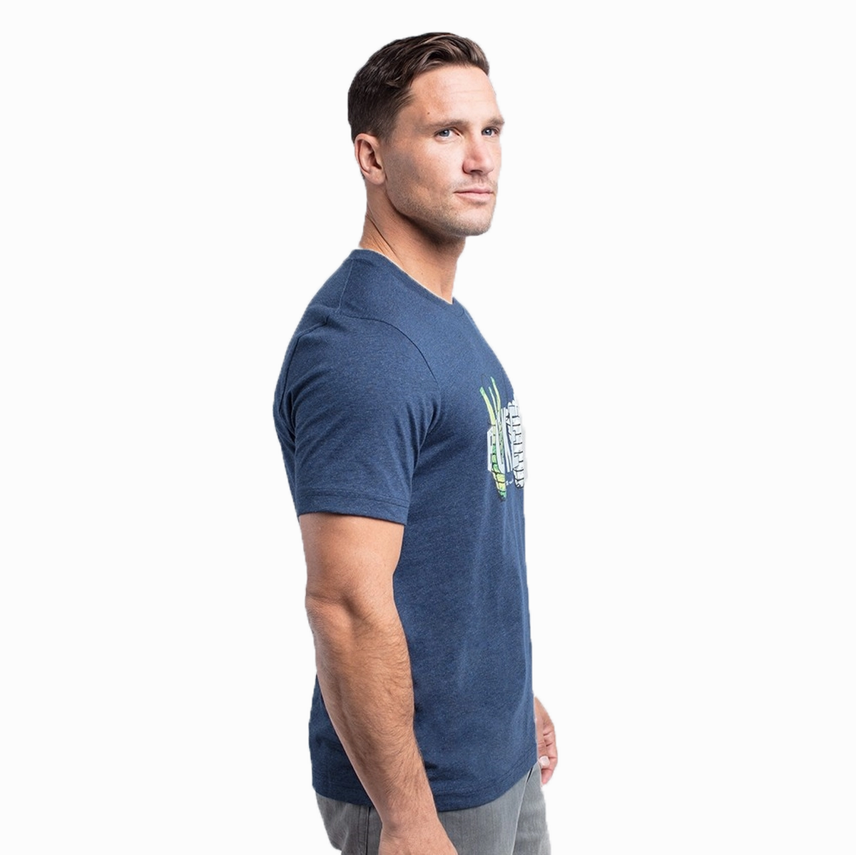 TRAVIS MATHEW MENS BUCKETS T-SHIRT - HEATHER BLUE NIGHTS Travis Mathew Men's Golf Apparel