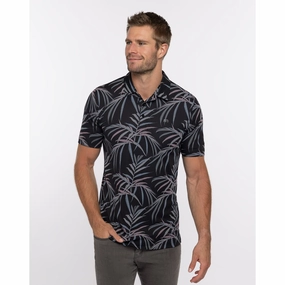 TRAVIS MATHEW MENS BUZZ WORDS POLO - BLACK Travis Mathew men's golf apparel