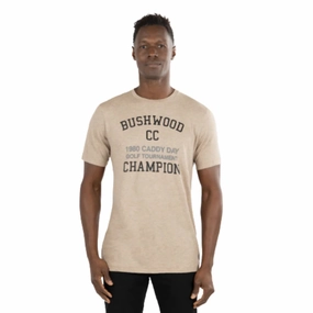 TRAVIS MATHEW MENS CADDY DAY T-SHIRT - HEATHER PORTABELLA Travis Mathew men's golf apparel