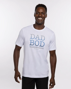 TRAVIS MATHEW MENS DAD BOD 2.0 T-SHIRT - WHITE/BLUE Travis Mathew men's golf apparel