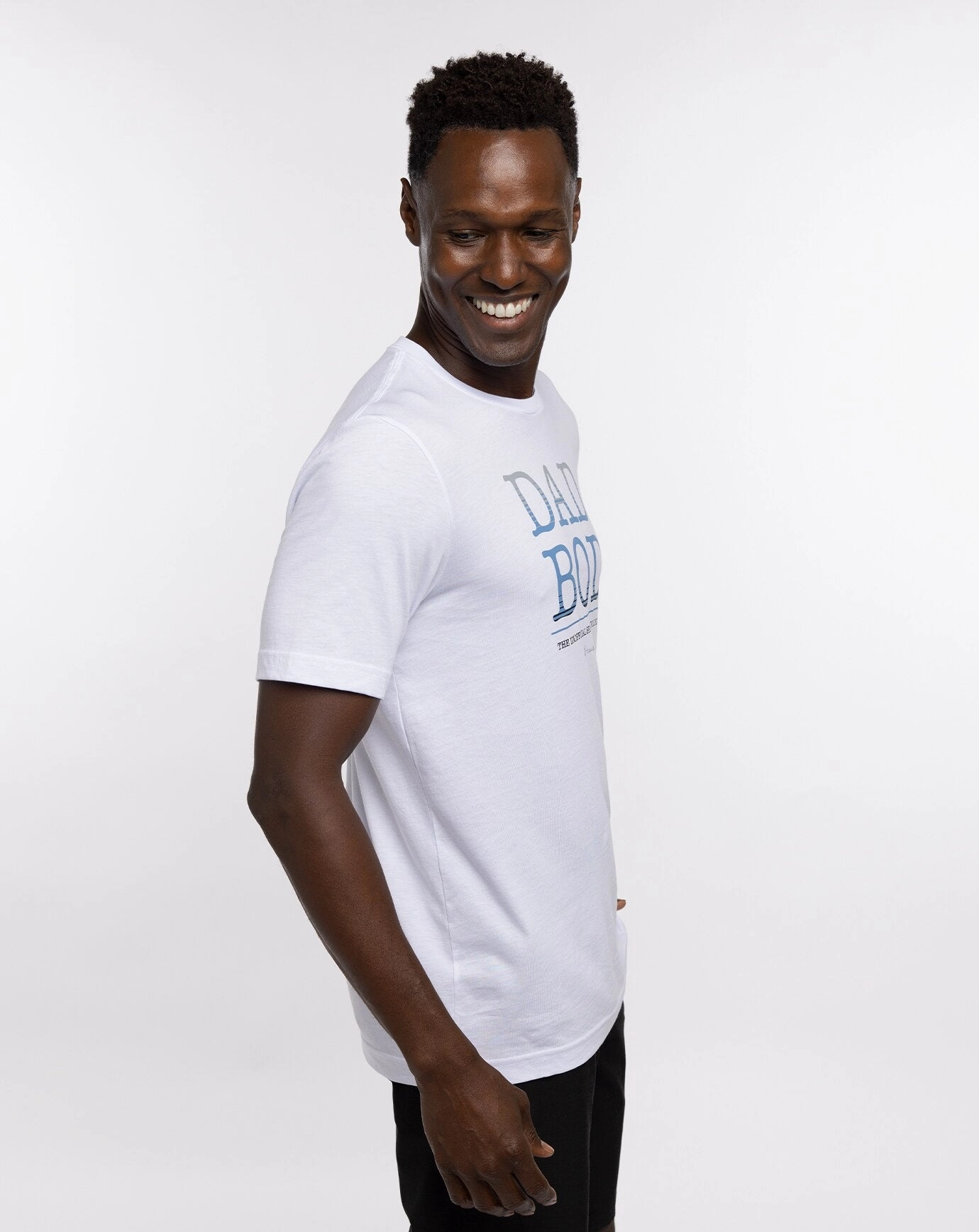 TRAVIS MATHEW MENS DAD BOD 2.0 T-SHIRT - WHITE/BLUE Travis Mathew Men's Golf Apparel