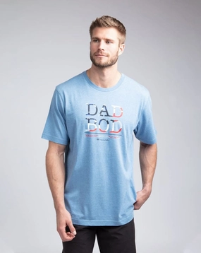 TRAVIS MATHEW MENS DAD BOD T-SHIRT - HEATHER BLUE Travis Mathew men's golf apparel