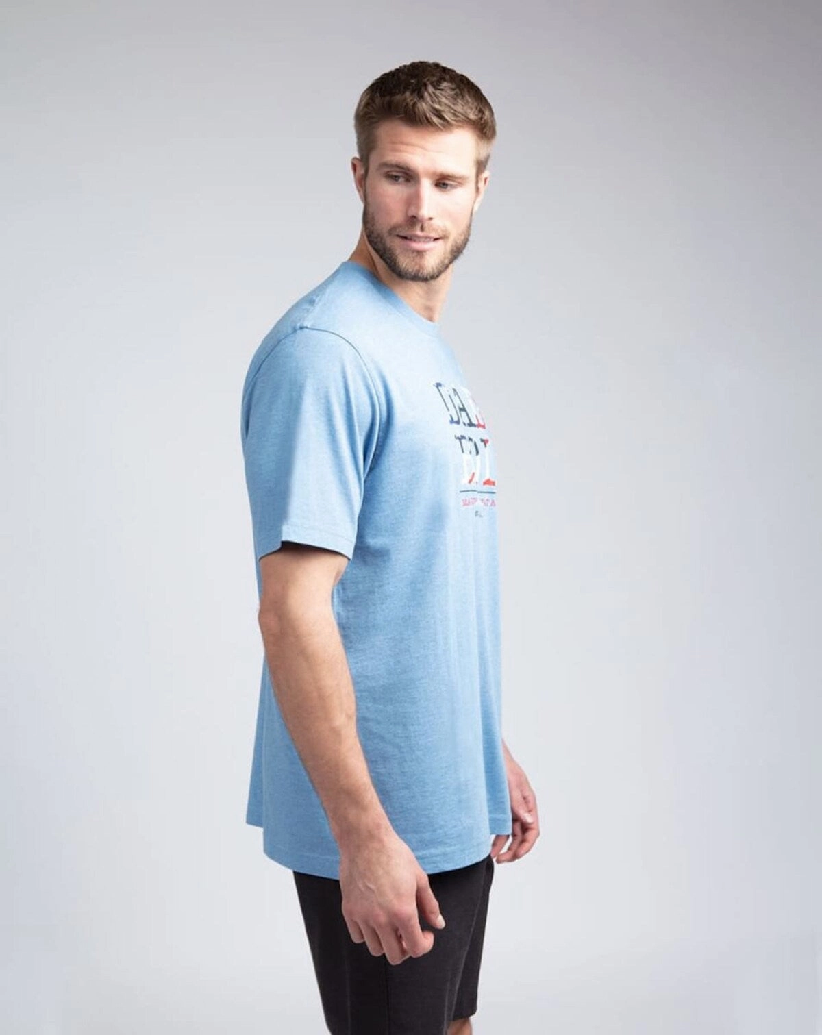 TRAVIS MATHEW MENS DAD BOD T-SHIRT - HEATHER BLUE Travis Mathew Men's Golf Apparel