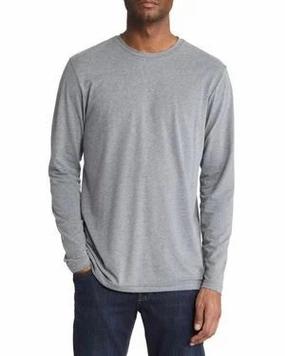TRAVIS MATHEW MENS DOWNTOWN LONG SLEEVE T-SHIRT - HEATHER GREY Travis Mathew men's golf apparel