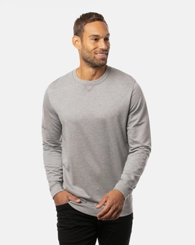 TRAVIS MATHEW MENS FINK 2.0 SWEATER - HEATHER LIGHT GREY Travis Mathew men's golf apparel