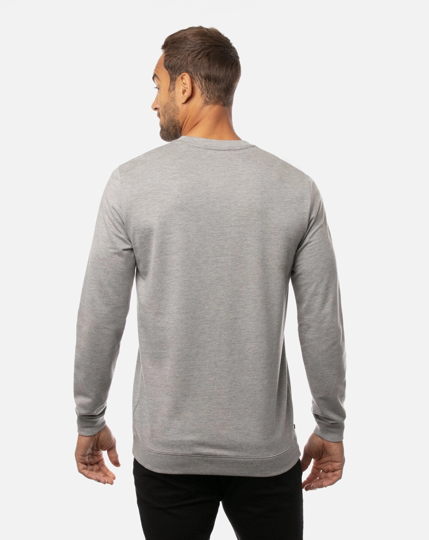 TRAVIS MATHEW MENS FINK 2.0 SWEATER - HEATHER LIGHT GREY Travis Mathew Men's Golf Apparel