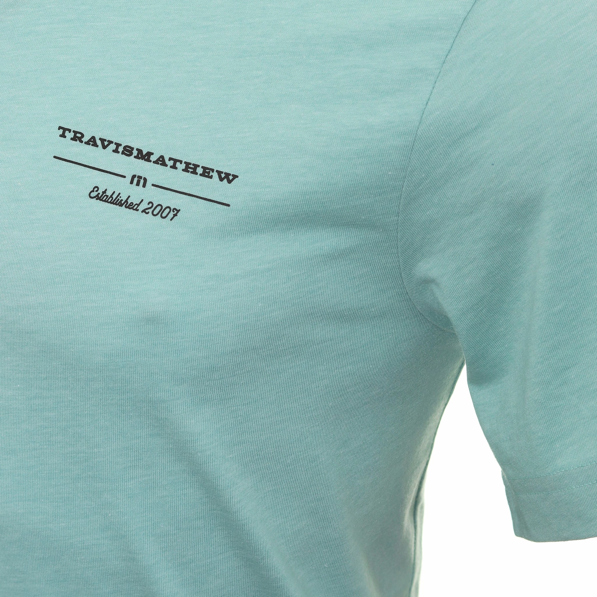 TRAVIS MATHEW MENS FUN TO BE HAD T-SHIRT - HEATHER TURQUOISE Travis Mathew Men's Golf Apparel