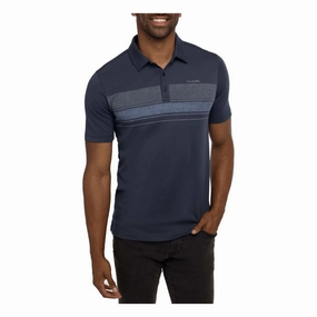TRAVIS MATHEW MENS GAMBLIN MAN POLO - DRESS BLUES Travis Mathew men's golf apparel