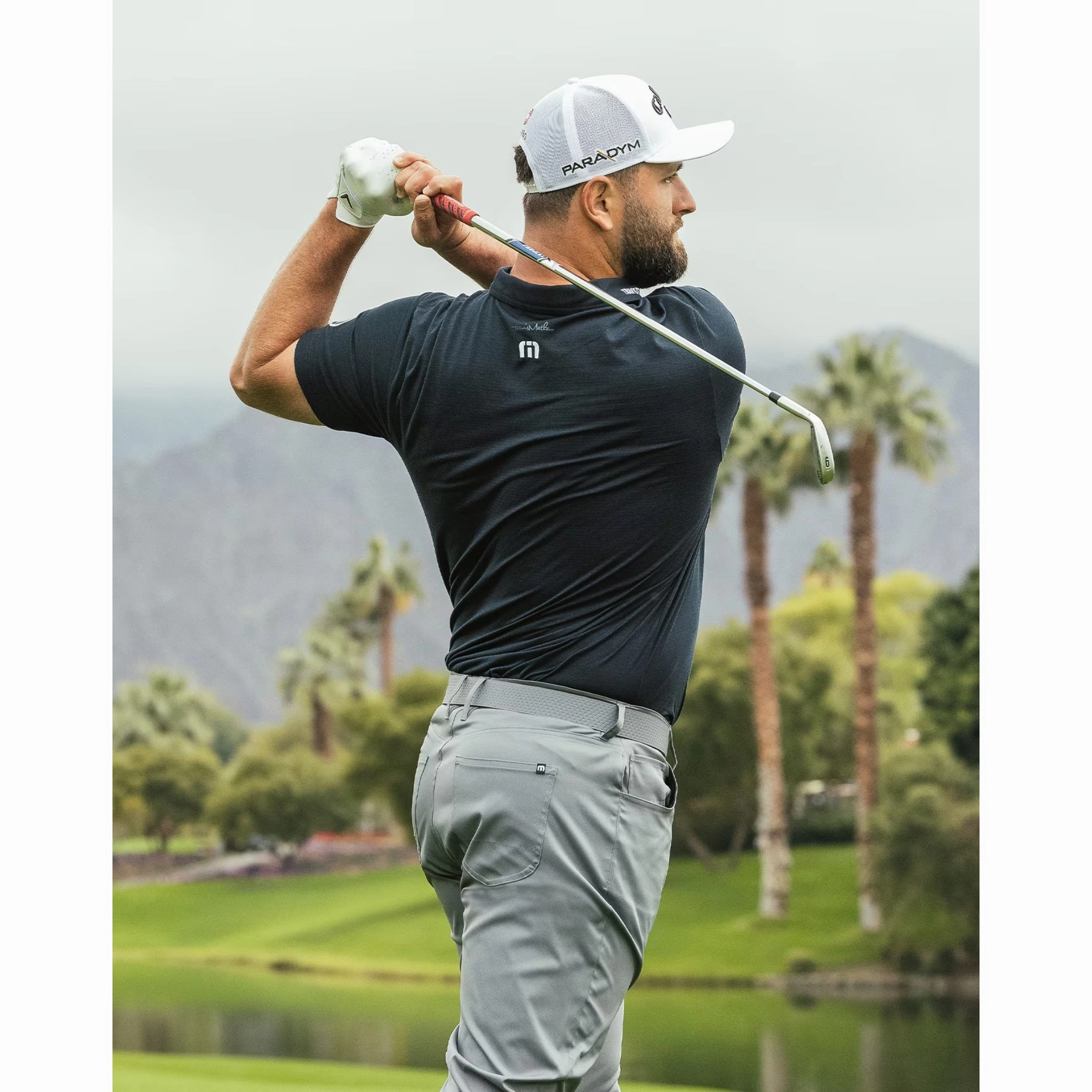 TRAVIS MATHEW MENS GRAND PRIZE POLO - HEATHER NAVY Travis Mathew Men's Golf Apparel