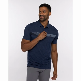 TRAVIS MATHEW MENS GRAND PRIZE POLO - HEATHER NAVY Travis Mathew men's golf apparel