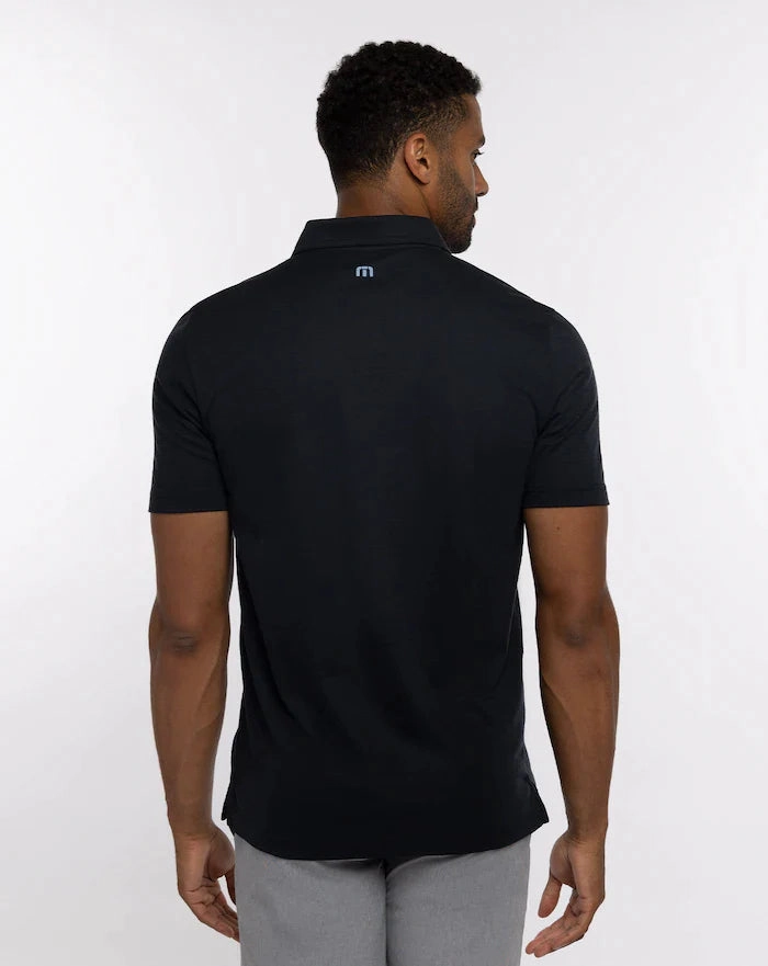 TRAVIS MATHEW MENS GUIDED TOUR POLO - BLACK Travis Mathew Men's Golf Apparel