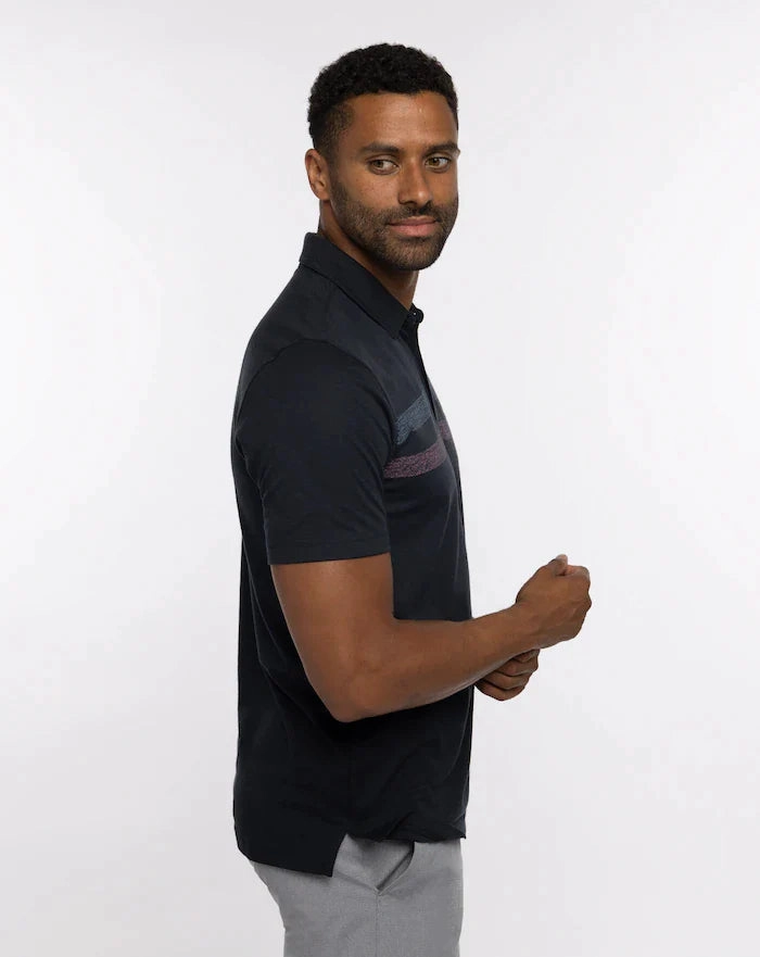 TRAVIS MATHEW MENS GUIDED TOUR POLO - BLACK Travis Mathew Men's Golf Apparel