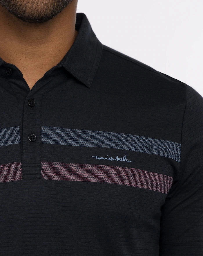 TRAVIS MATHEW MENS GUIDED TOUR POLO - BLACK Travis Mathew Men's Golf Apparel