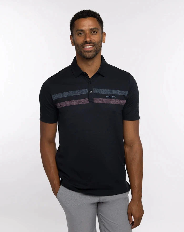 TRAVIS MATHEW MENS GUIDED TOUR POLO - BLACK Travis Mathew men's golf apparel