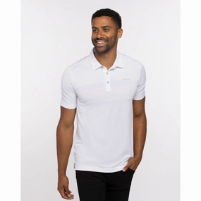 TRAVIS MATHEW MENS GULF SIDE POLO - WHITE Travis Mathew men's golf apparel