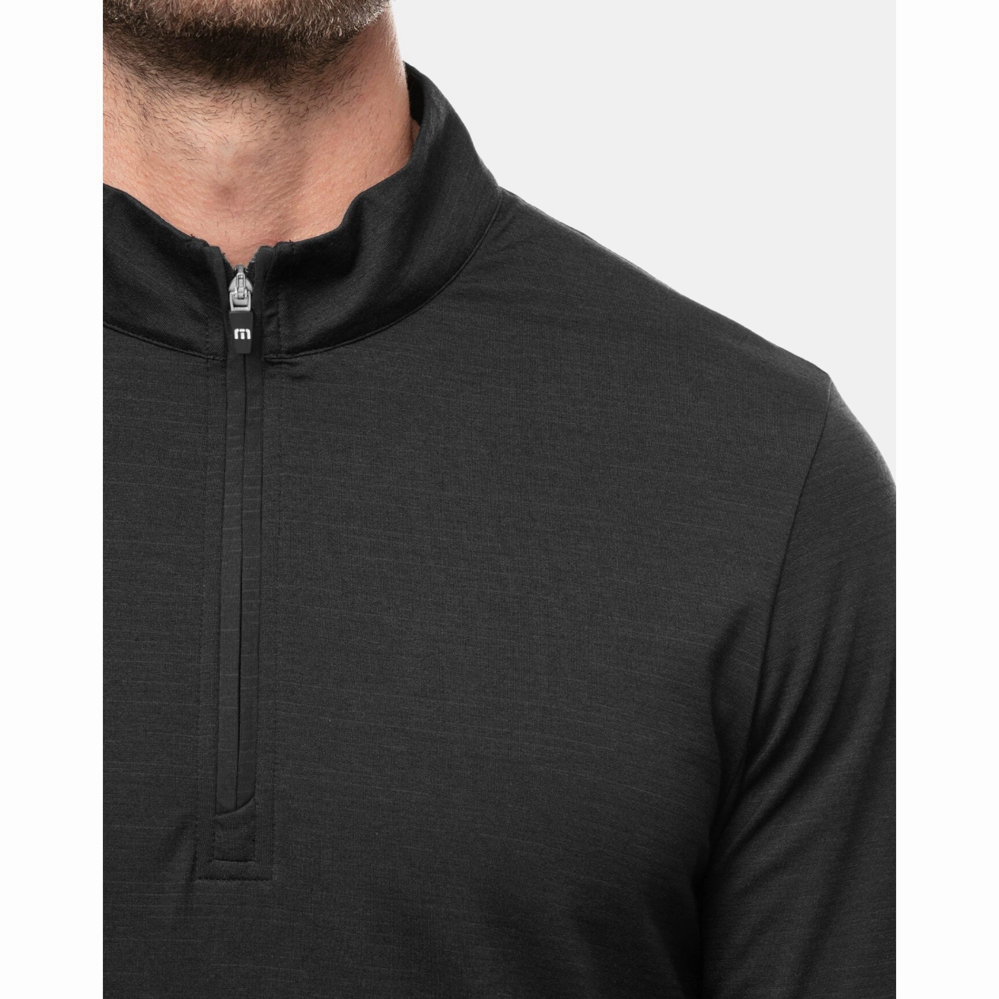 TRAVIS MATHEW MENS HAVASU 2.0 QUARTER ZIP PULLOVER - BLACK Travis Mathew Men's Golf Apparel