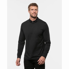 TRAVIS MATHEW MENS HAVASU 2.0 QUARTER ZIP PULLOVER - BLACK Travis Mathew men's golf apparel