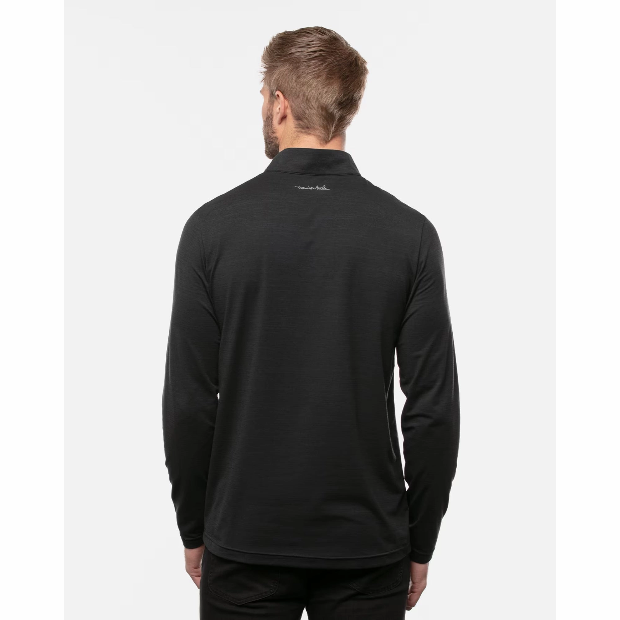 TRAVIS MATHEW MENS HAVASU 2.0 QUARTER ZIP PULLOVER - BLACK Travis Mathew Men's Golf Apparel