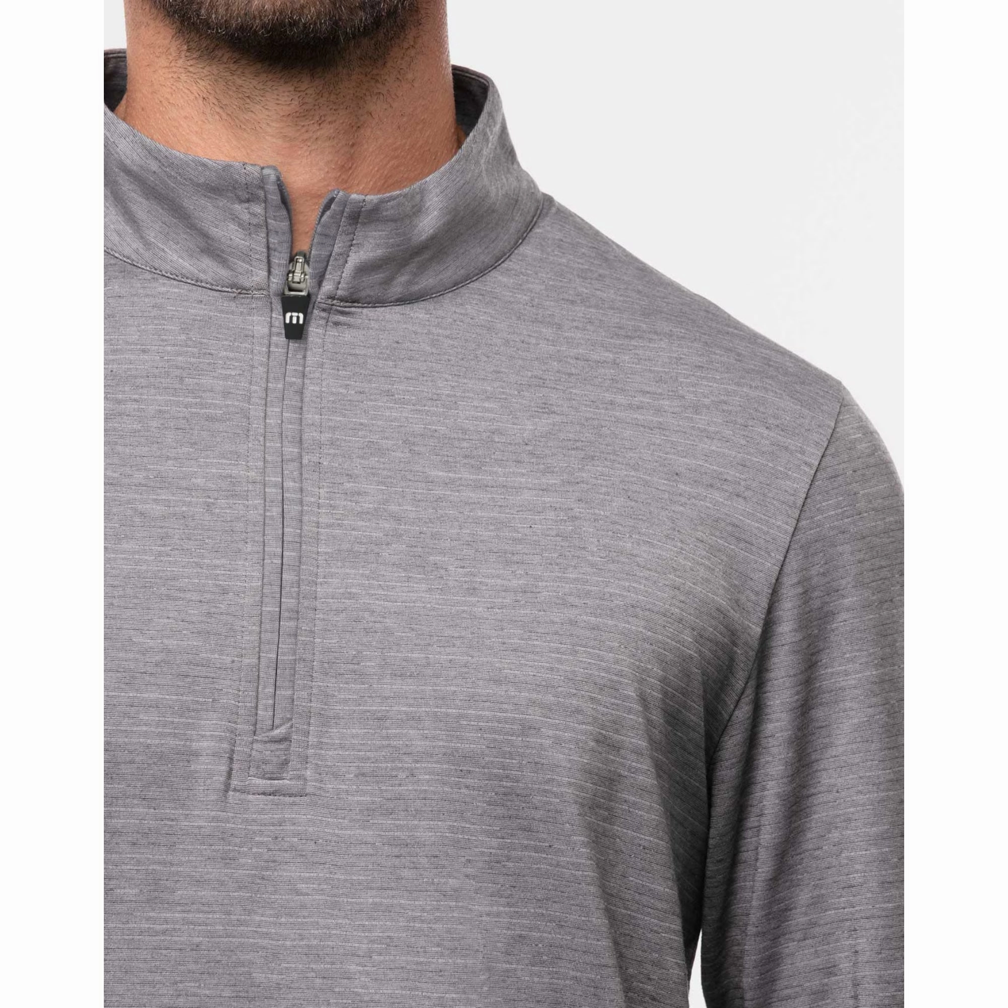 TRAVIS MATHEW MENS HAVASU 2.0 QUARTER ZIP PULLOVER - SLEET/QUIET SHADE Travis Mathew Men's Golf Apparel