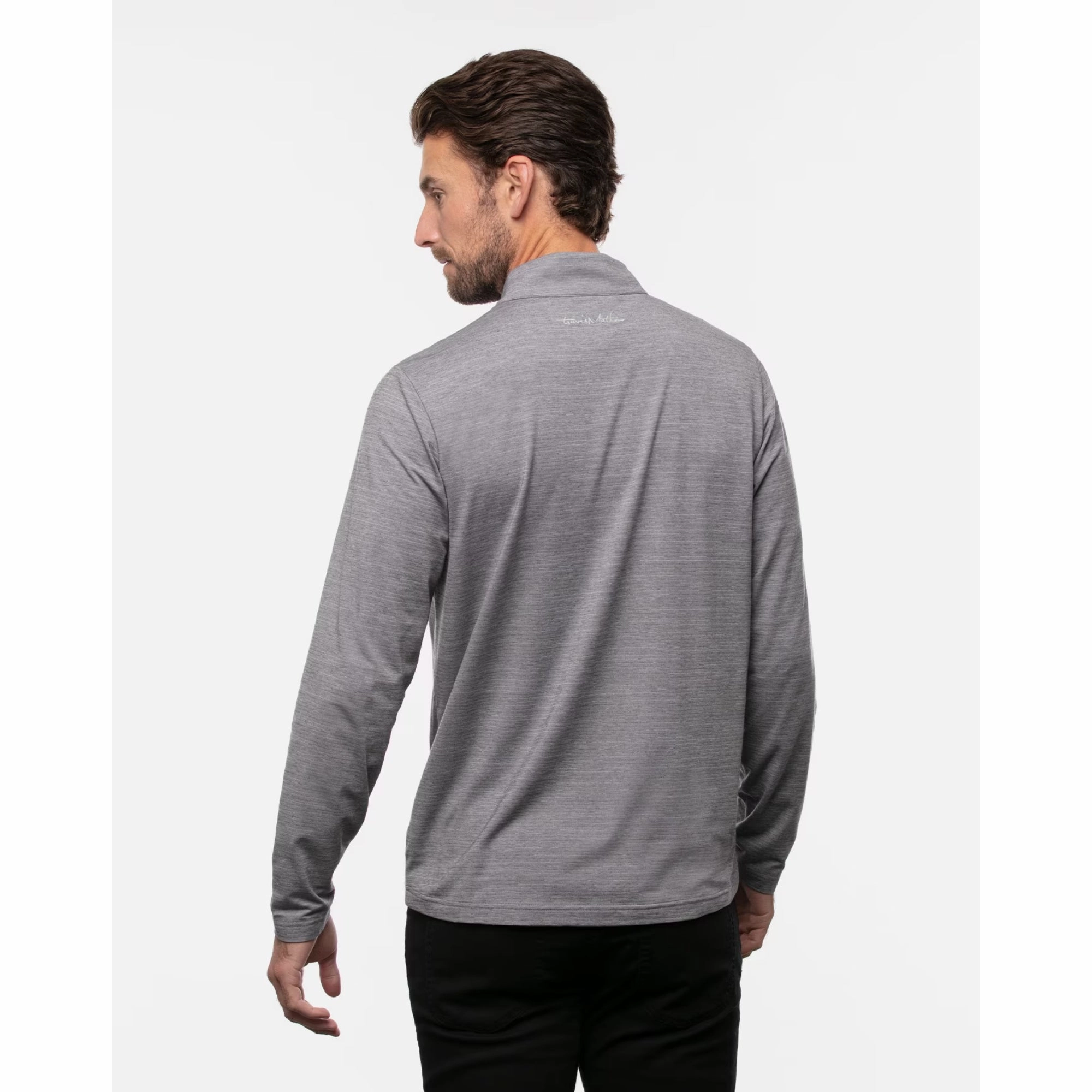TRAVIS MATHEW MENS HAVASU 2.0 QUARTER ZIP PULLOVER - SLEET/QUIET SHADE Travis Mathew Men's Golf Apparel