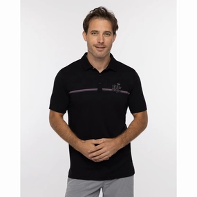 TRAVIS MATHEW MENS HIGH SURF POLO - BLACK Travis Mathew men's golf apparel