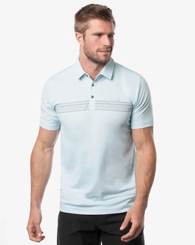 TRAVIS MATHEW MENS HOLE CARD POLO - HEATHER PETIT FOUR Travis Mathew men's golf apparel