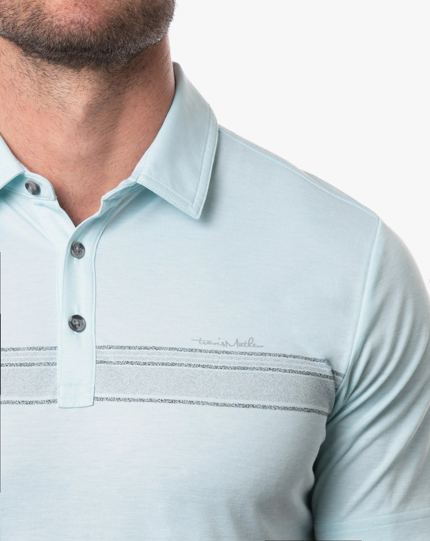 TRAVIS MATHEW MENS HOLE CARD POLO - HEATHER PETIT FOUR Travis Mathew Men's Golf Apparel