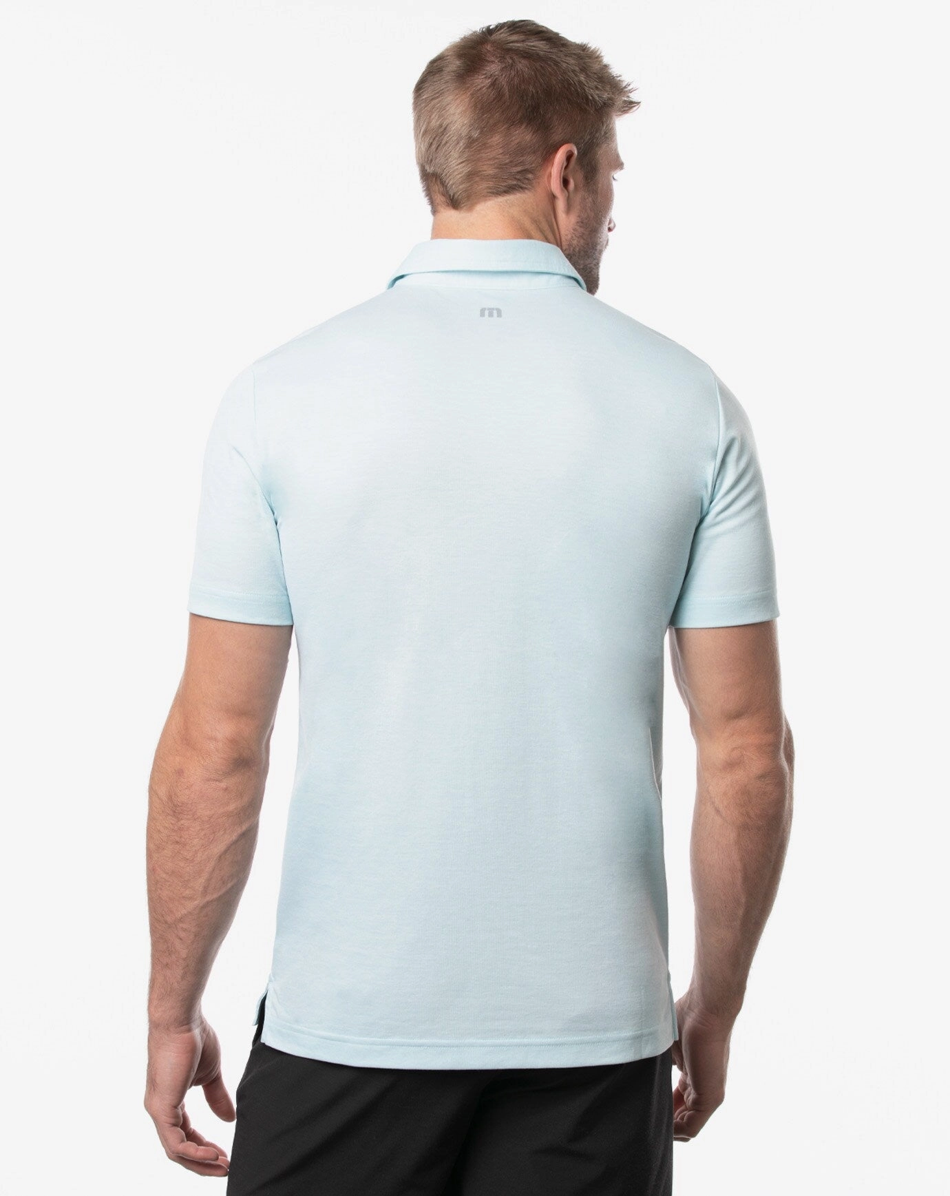 TRAVIS MATHEW MENS HOLE CARD POLO - HEATHER PETIT FOUR Travis Mathew Men's Golf Apparel