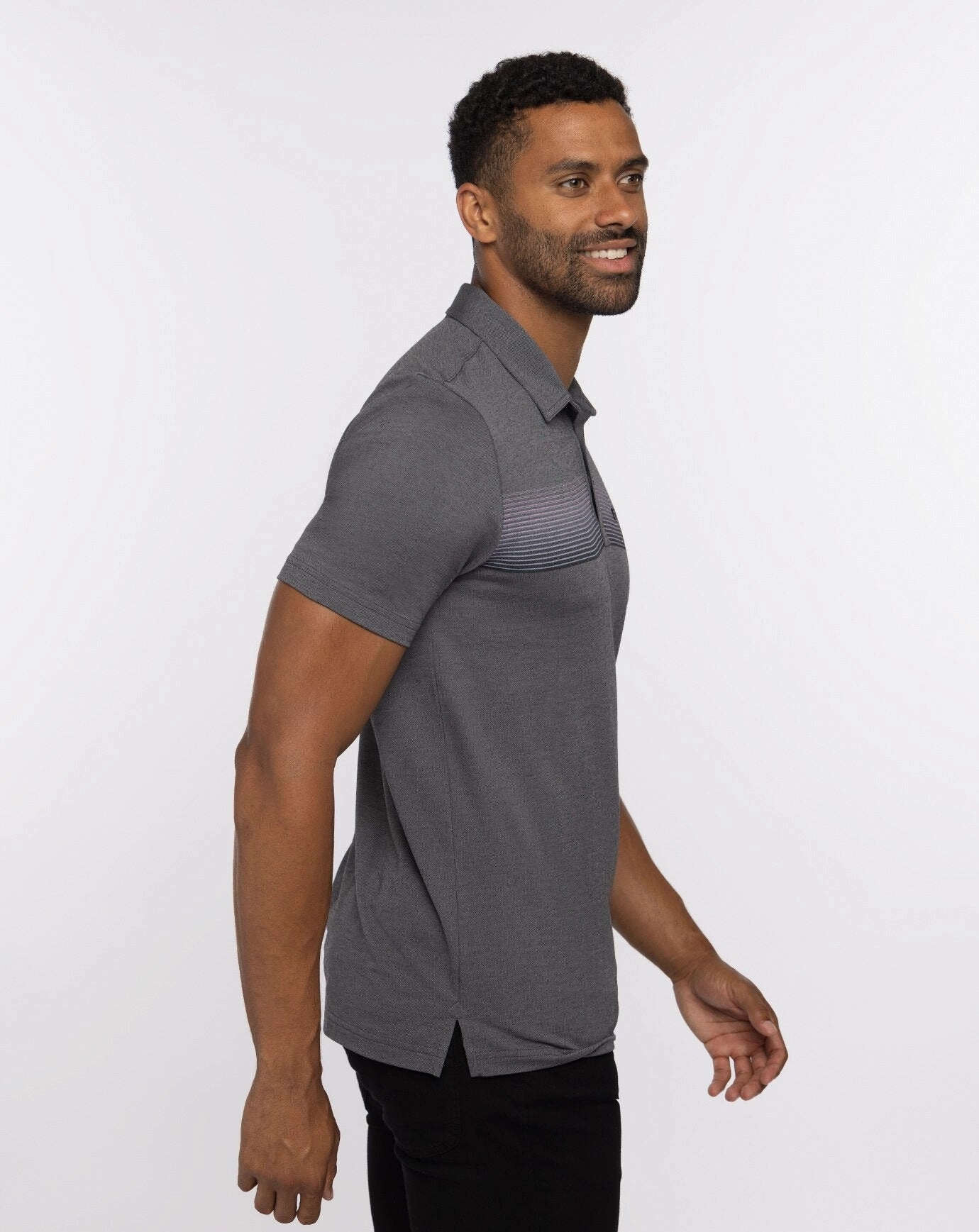 TRAVIS MATHEW MENS HORCHATA POLO - HEATHER DARK GREY Travis Mathew Men's Golf Apparel