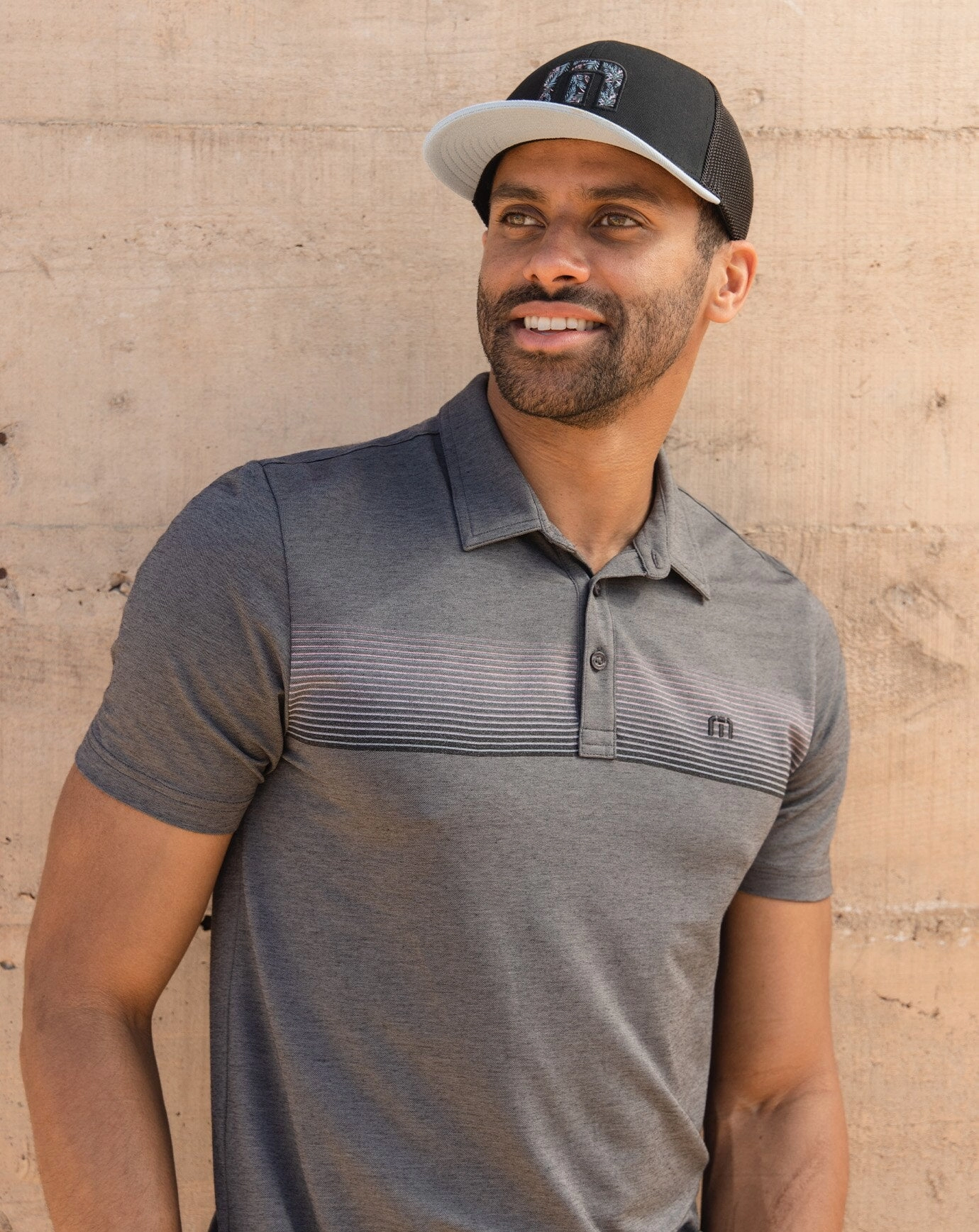 TRAVIS MATHEW MENS HORCHATA POLO - HEATHER DARK GREY Travis Mathew Men's Golf Apparel