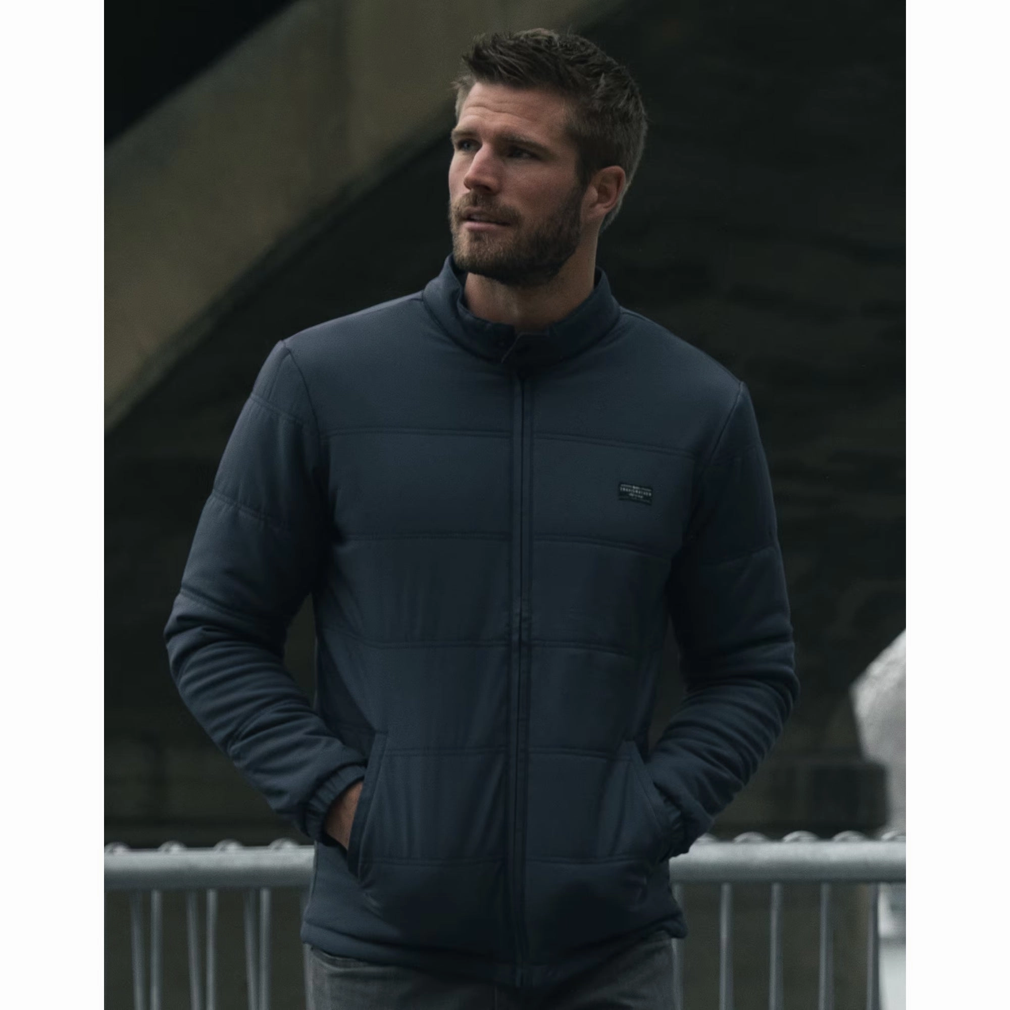 TRAVIS MATHEW MENS INTERLUDE PUFFER JACKET - MOOD INDIGO Travis Mathew Men's Golf Apparel