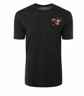 TRAVIS MATHEW MENS KIING RUDOLPH HOLIDAY T-SHIRT - BLACK Travis Mathew men's golf apparel