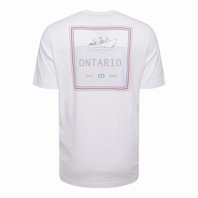 TRAVIS MATHEW MENS LAKE ICE ONTARIO T-SHIRT - WHITE Travis Mathew men's golf apparel