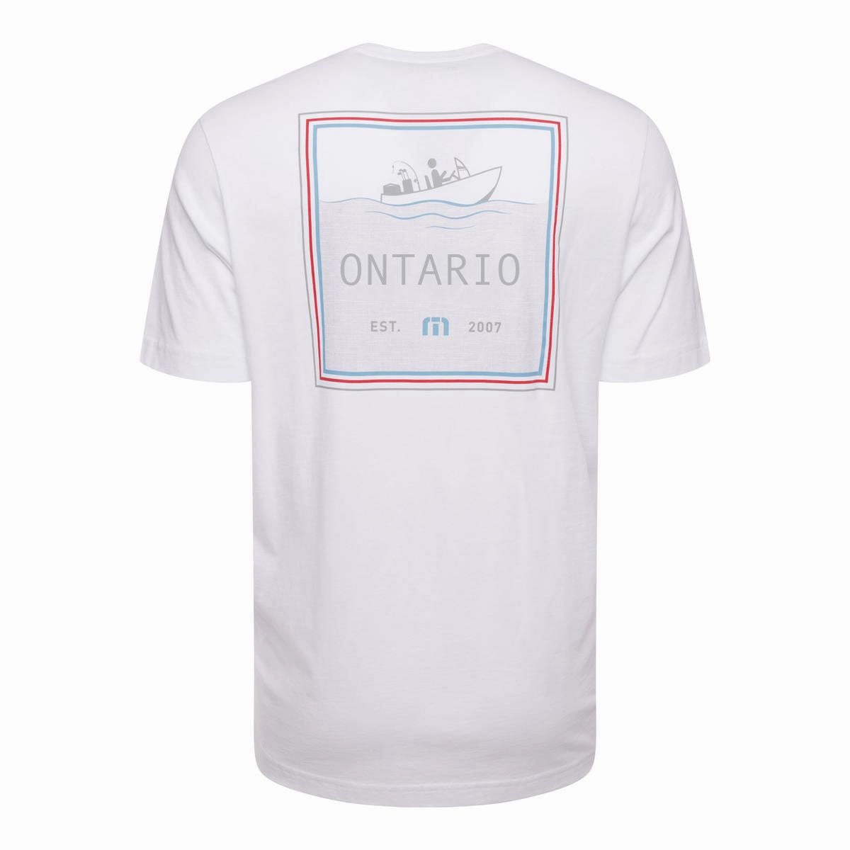 TRAVIS MATHEW MENS LAKE ICE ONTARIO T-SHIRT - WHITE Travis Mathew men's golf apparel
