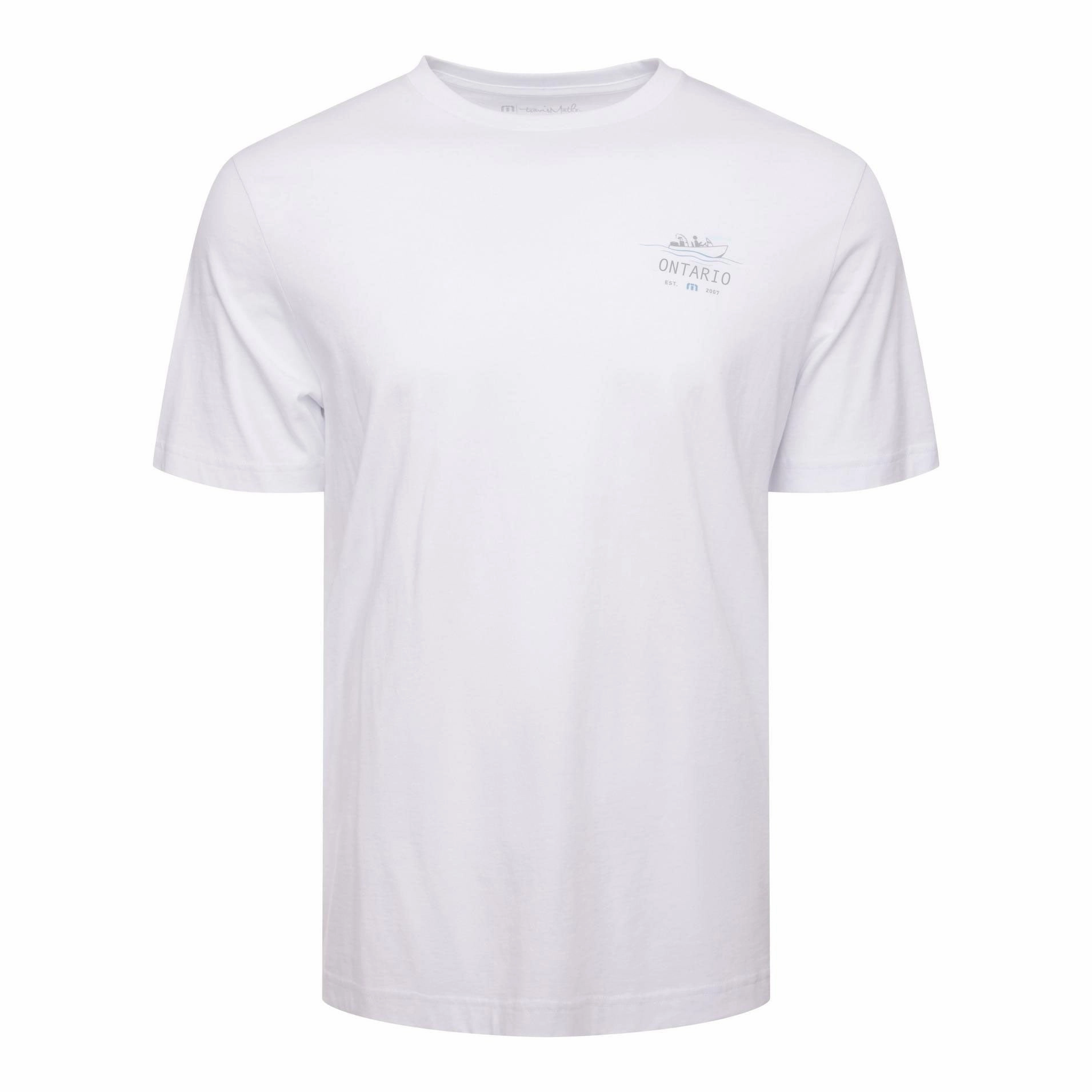 TRAVIS MATHEW MENS LAKE ICE ONTARIO T-SHIRT - WHITE Travis Mathew Men's Golf Apparel