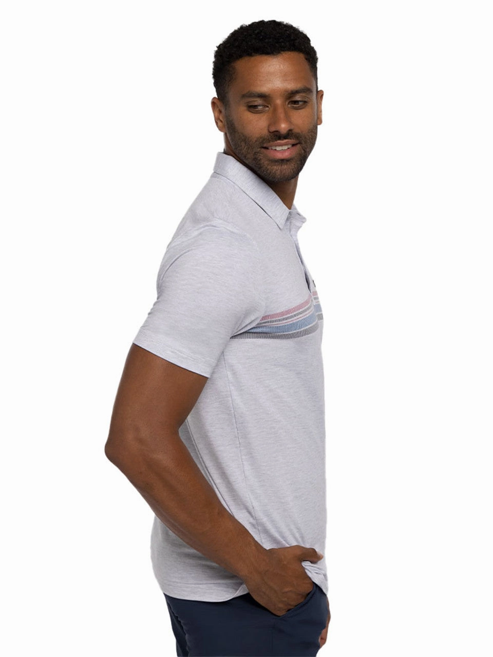 TRAVIS MATHEW MENS LEAVE OF ABSENCE POLO - HEATHER LIGHT GREY Travis Mathew Men's Golf Apparel