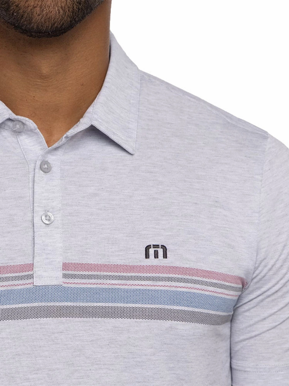 TRAVIS MATHEW MENS LEAVE OF ABSENCE POLO - HEATHER LIGHT GREY Travis Mathew Men's Golf Apparel