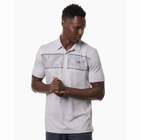 TRAVIS MATHEW MENS MAKE CAMP POLO - HEATHER LIGHT GREY Travis Mathew men's golf apparel