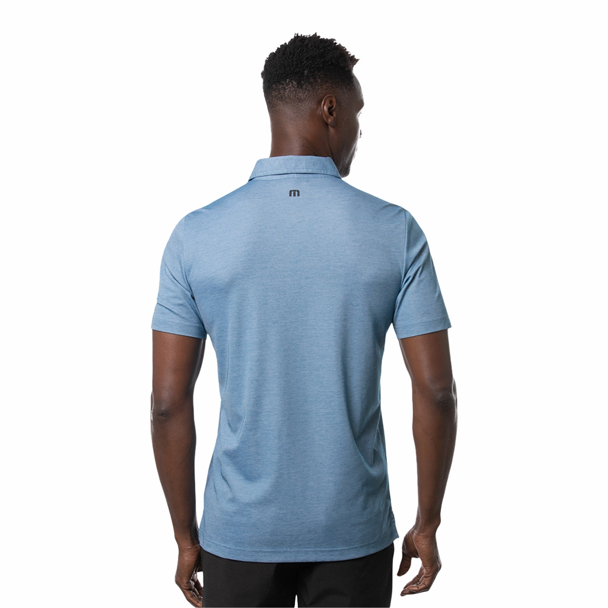 TRAVIS MATHEW MENS MAX BET POLO - HEATHER BLUE SAPPHIRE Travis Mathew Men's Golf Apparel