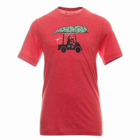 TRAVIS MATHEW MENS MIDNIGHT RIDE T-SHIRT - HEATHER RED Travis Mathew men's golf apparel