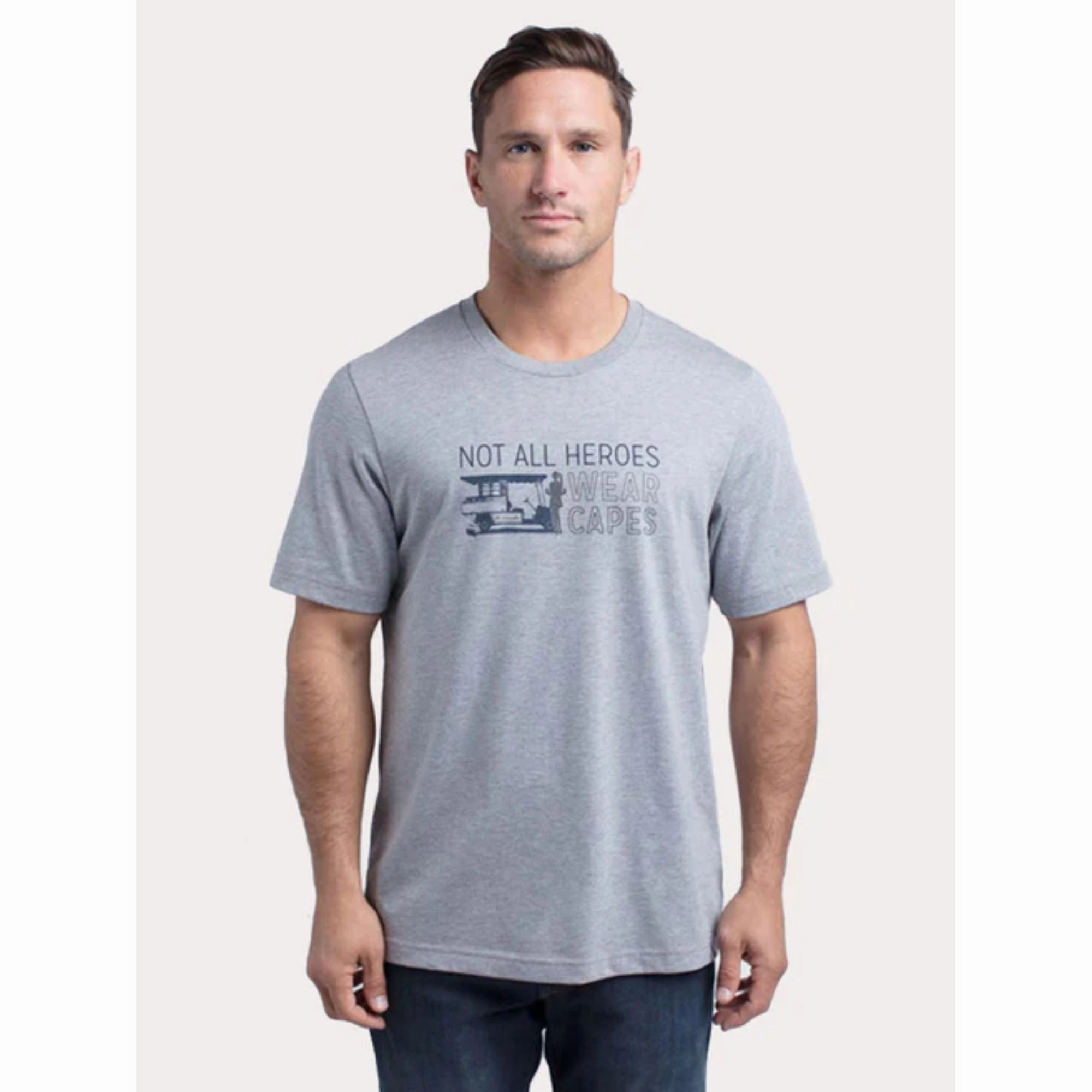 TRAVIS MATHEW MENS MY HERO T-SHIRT - HEATHER GREY Travis Mathew men's golf apparel