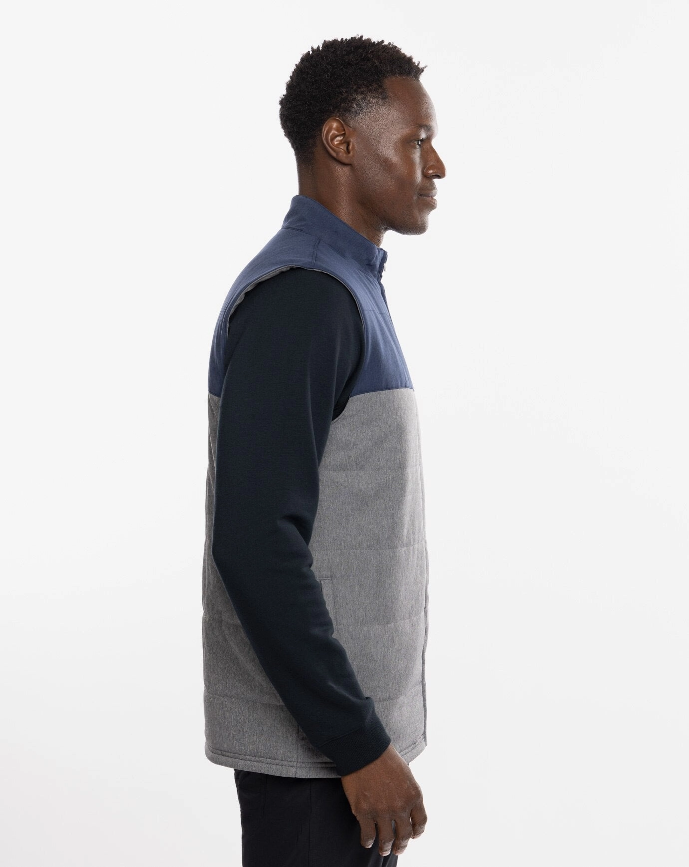 TRAVIS MATHEW MENS NORTHERN VEST - HEATHER BLUE NIGHTS Travis Mathew Men's Golf Apparel