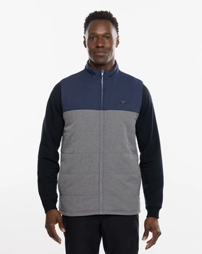 TRAVIS MATHEW MENS NORTHERN VEST - HEATHER BLUE NIGHTS Travis Mathew men's golf apparel