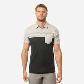 TRAVIS MATHEW MENS SALAD DAYS POLO - HEATHER LIGHT GREY Travis Mathew men's golf apparel