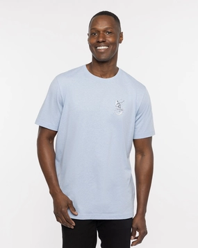 TRAVIS MATHEW MENS SALTY T-SHIRT - HEATHER BEL AIR BLUE Travis Mathew men's golf apparel
