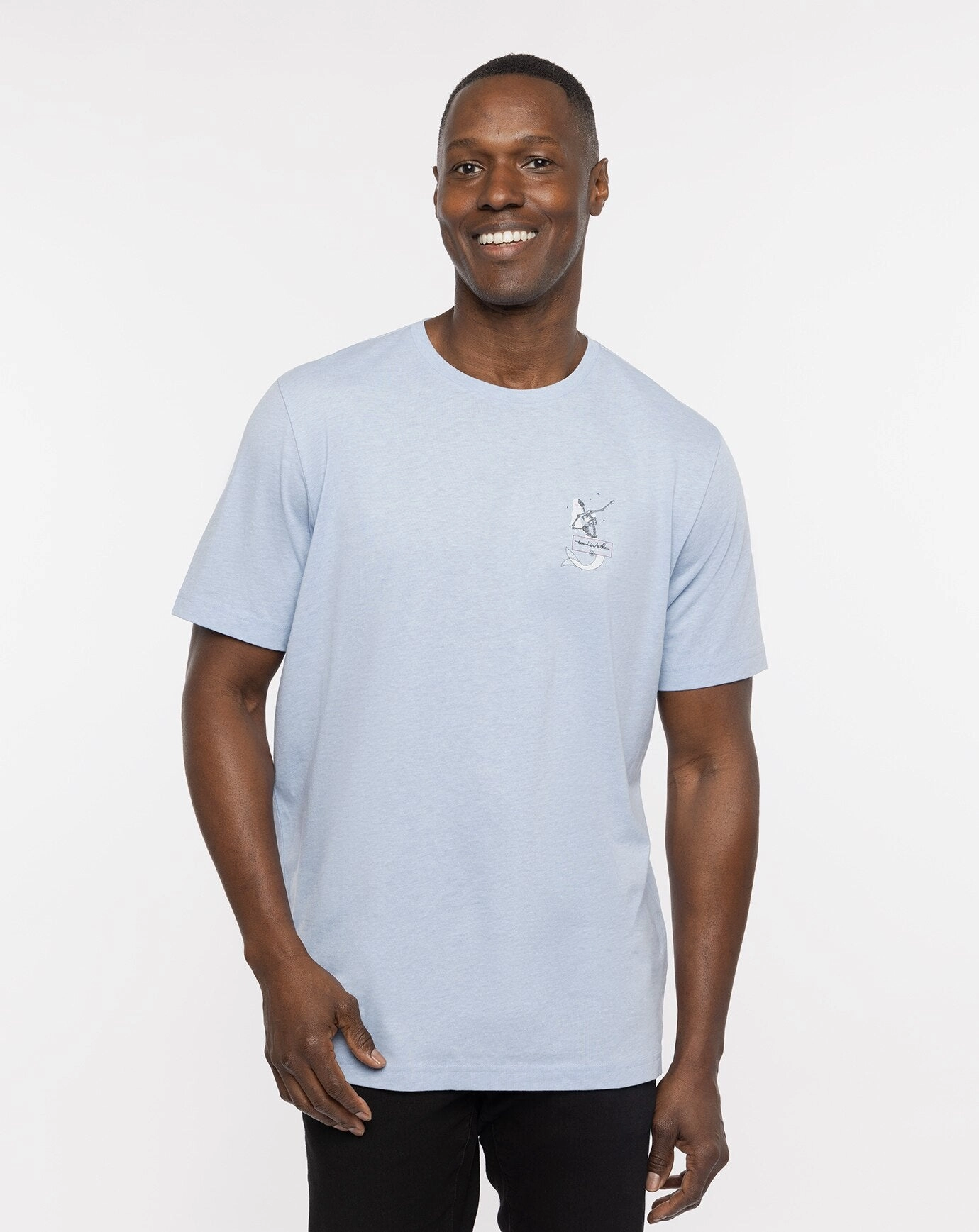 TRAVIS MATHEW MENS SALTY T-SHIRT - HEATHER BEL AIR BLUE Travis Mathew men's golf apparel