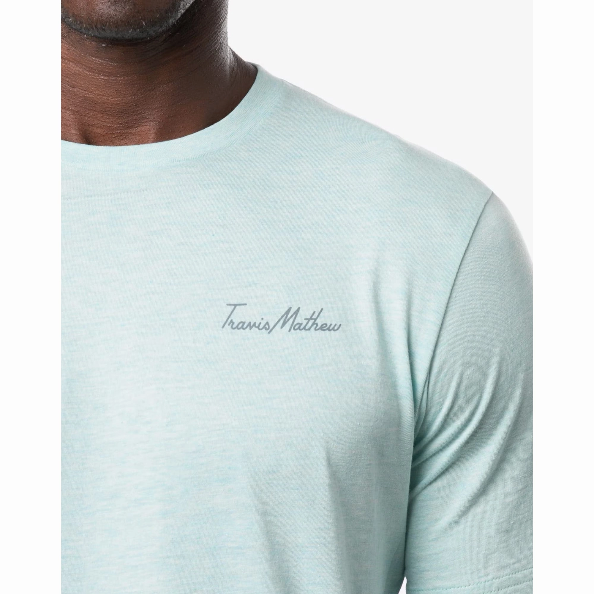TRAVIS MATHEW MENS SHOT GLASS T-SHIRT - HEATHER PETIT FOUR Travis Mathew Men's Golf Apparel