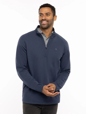 TRAVIS MATHEW MENS UPGRADED 1/4 ZIP PULLOVER - NAVY Travis Mathew men's golf apparel